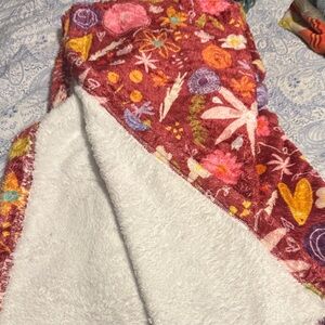 Fall Floral Patterned plush blanket in a bag
